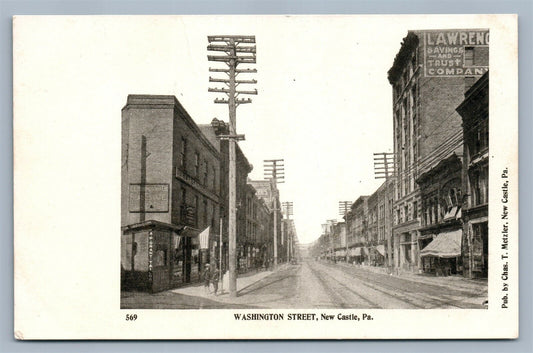 GREEN CASTLE PA WASHINGTON STREET ANTIQUE POSTCARD