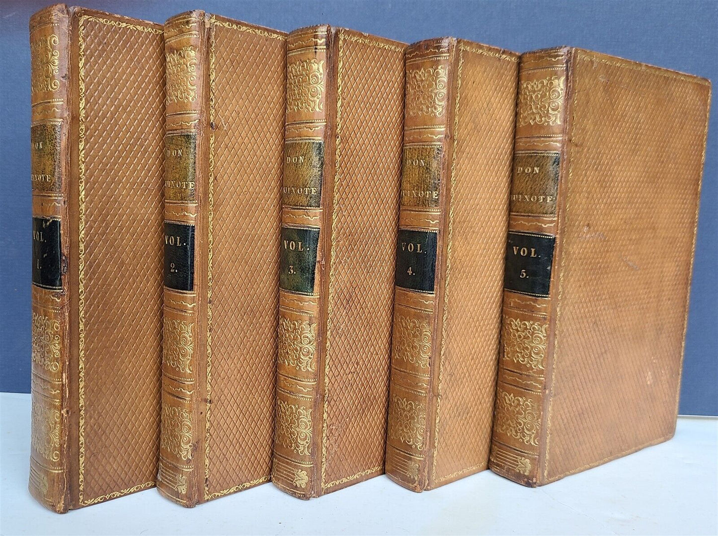 1822 DON QUIXOTE DE LA MANCHA by CERVANTES 5 VOLUMES SET antique in ENGLISH