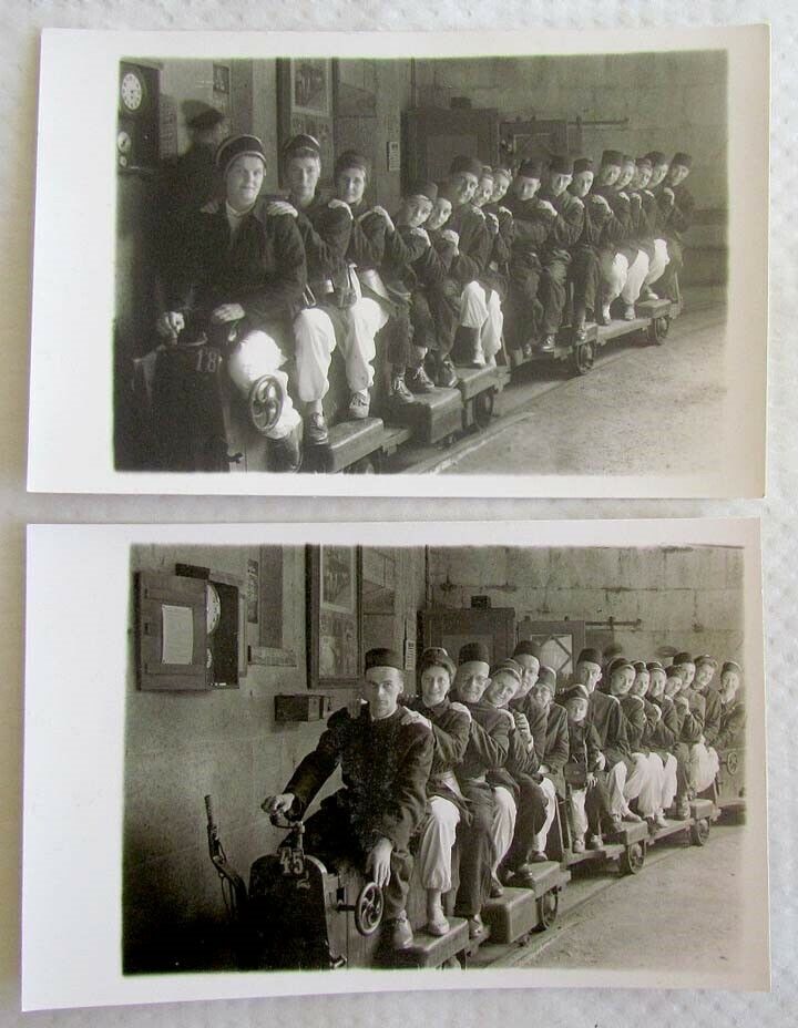 LOT OF 2 ANTIQUE RPPC REAL PHOTO POSTCARDS - MINING MUSEUM (?)