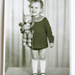 GIRL w/ TOY CAT VINTAGE PHOTO