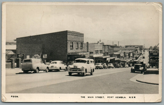 AUSTRALIA PORT KEMBLA NSW MAIN STREET VINTAGE REAL PHOTO POSTCARD RPPC