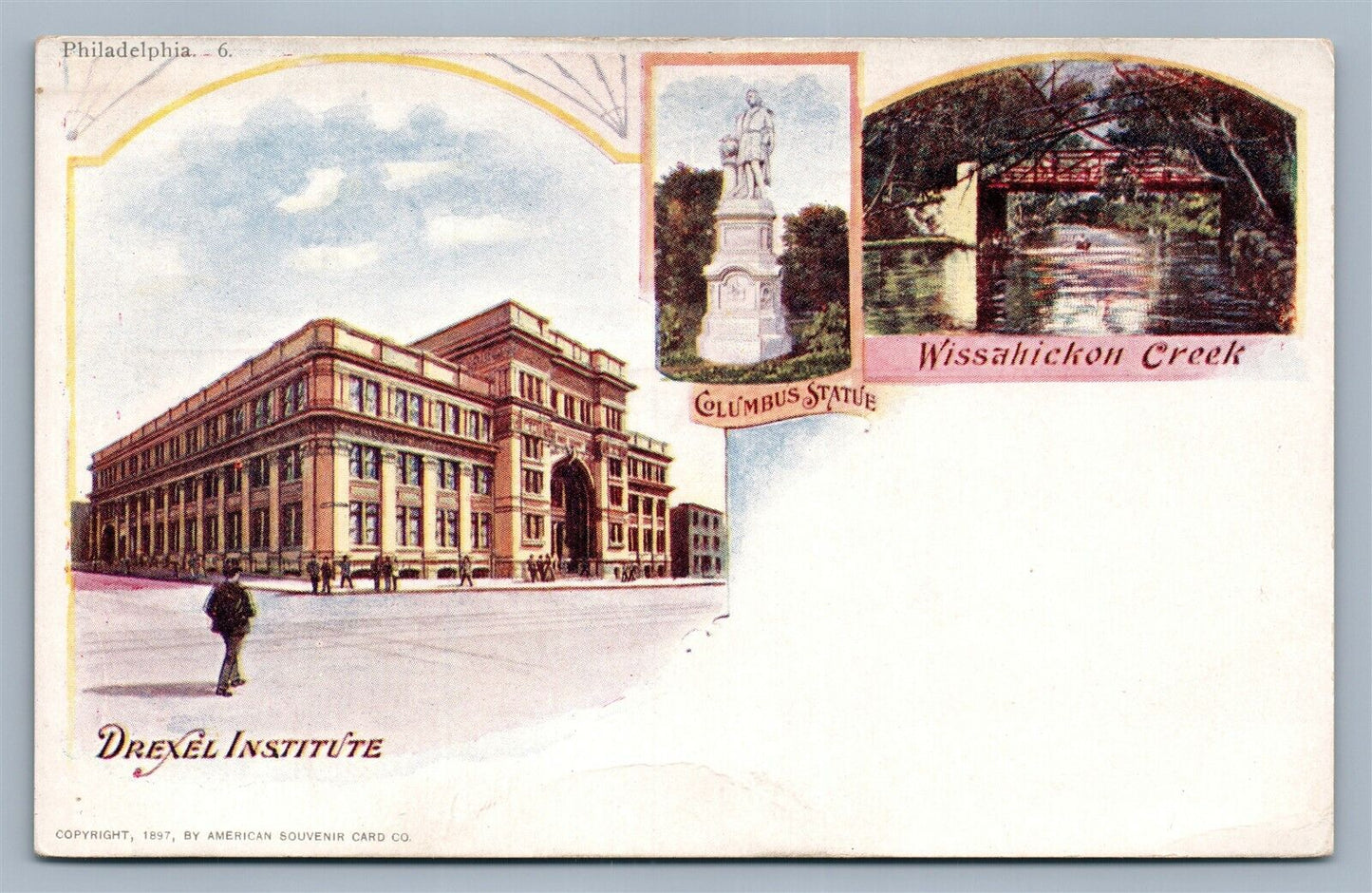 PHILADELPHIA PA DREXEL INSTITUTE ANTIQUE PIONEER POSTCARD AMERICAN SOUVENIR CARD