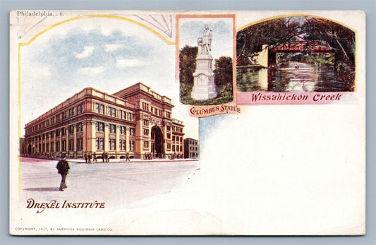 PHILADELPHIA PA DREXEL INSTITUTE ANTIQUE PIONEER POSTCARD AMERICAN SOUVENIR CARD