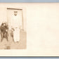 MAN w/ CALF VINTAGE REAL PHOTO POSTCARD RPPC