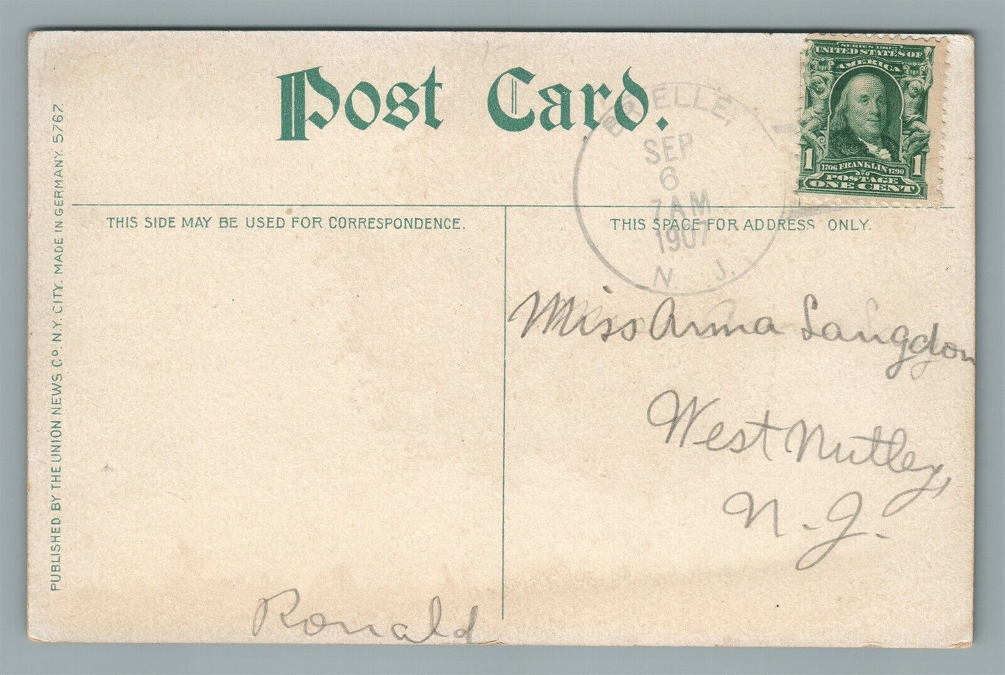 SEA GIRT NJ STATE CAMP GOVERNOR & STAFF REVIEWING ARTILLERY ANTIQUE POSTCARD