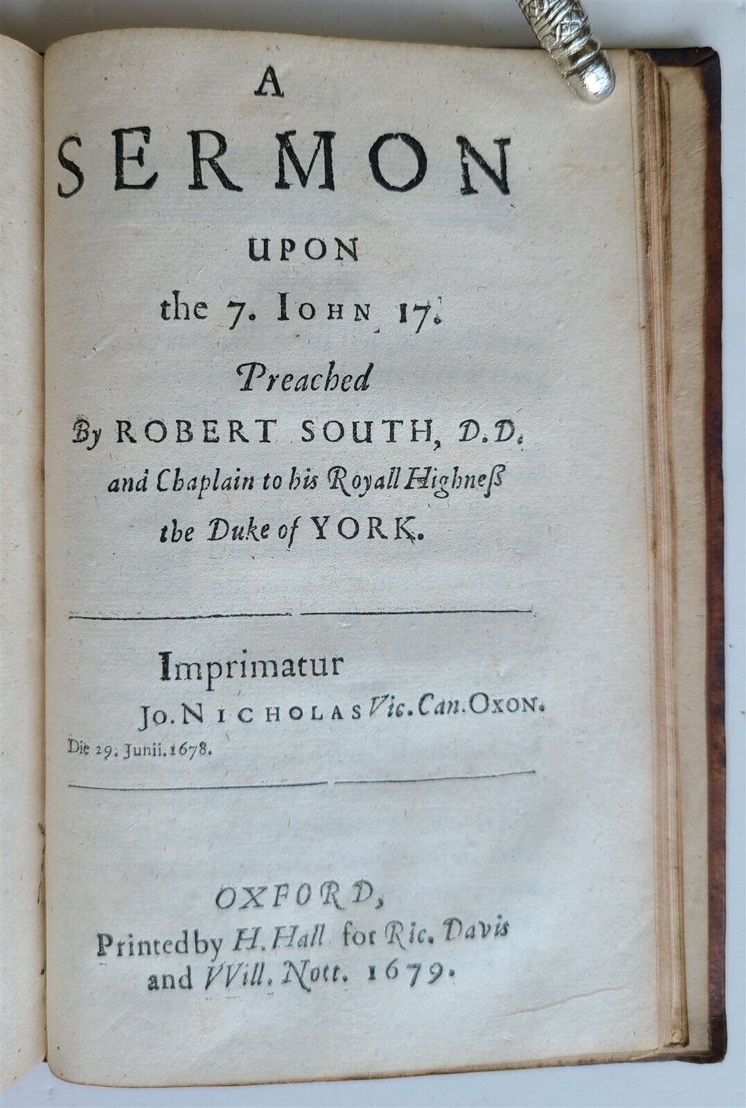 1679 SERMONS by Robert South antique in ENGLISH