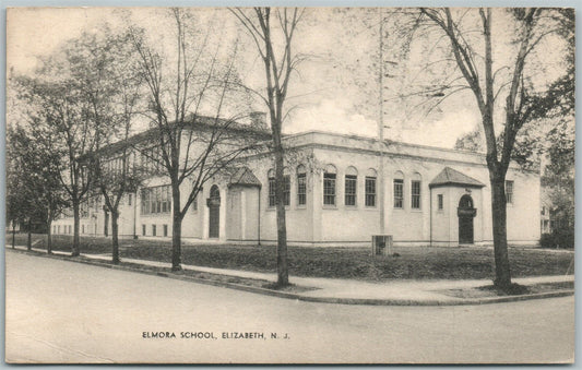 ELIZABETH NJ ELMORA SCHOOL 1945 VINTAGE POSTCARD