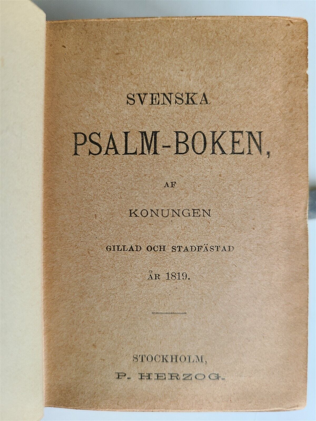 1888 SWEDISH BOOK OF PSALMS w/ MOTHER-OF-PERAL CROSS BINDING ANTIQUE