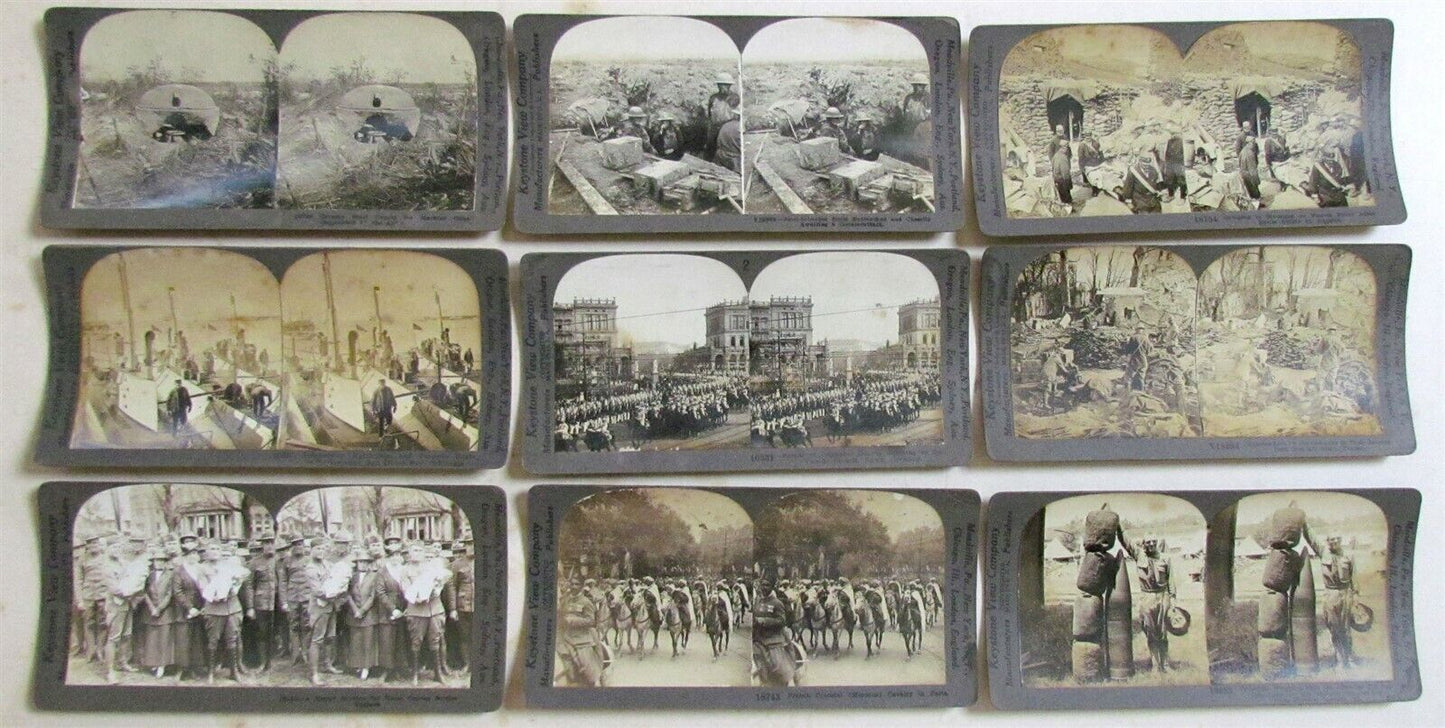 LOT of 9 MILITARY SCENES WWI STEREOVIEW PHOTOS Keystone View Co.