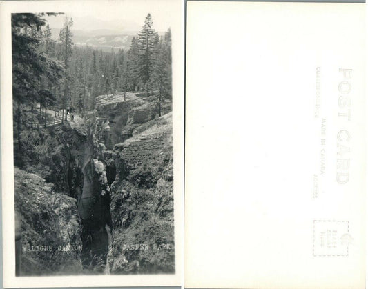 MALIGNE CANYON JASPER PARK ALBERTA CANADA VINTAGE RPPC REAL PHOTO POSTCARD