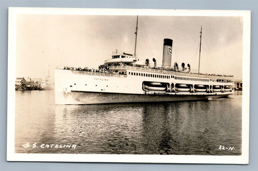 S.S. CATALINA SHIP VINTAGE REAL PHOTO POSTCARD RPPC