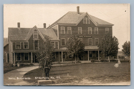 STRATTON ME HOTEL BLANCHARD ANTIQUE REAL PHOTO POSTCARD RPPC