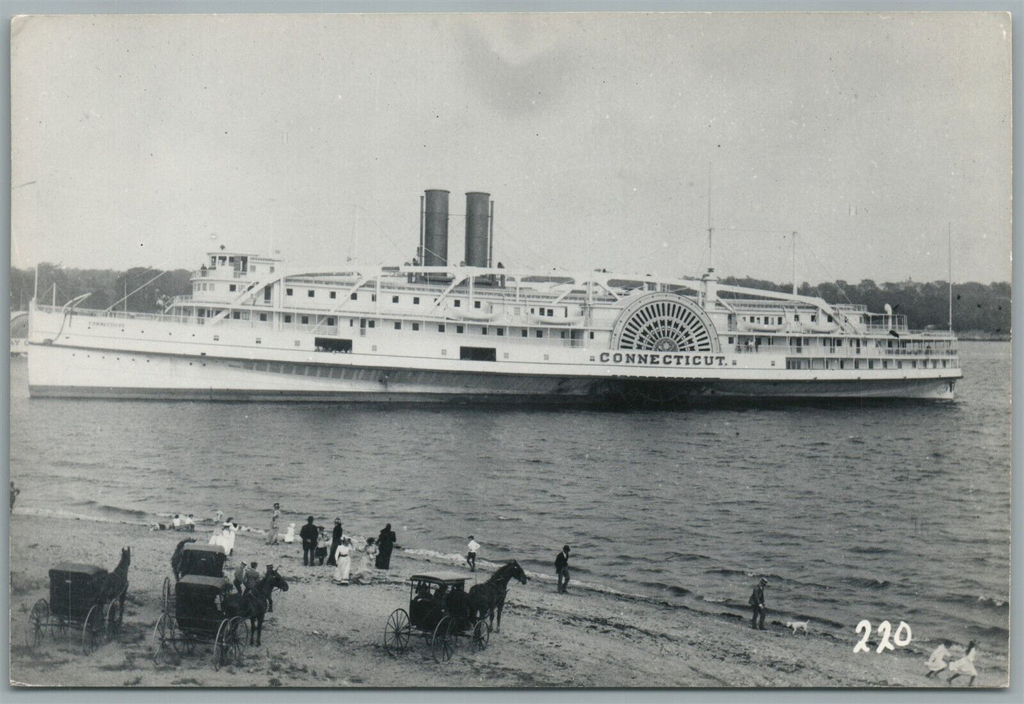 STEAMSHIP CONNECTICUT VINTAGE REAL PHOTO POSTCARD RPPC