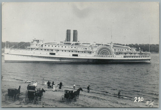 STEAMSHIP CONNECTICUT VINTAGE REAL PHOTO POSTCARD RPPC