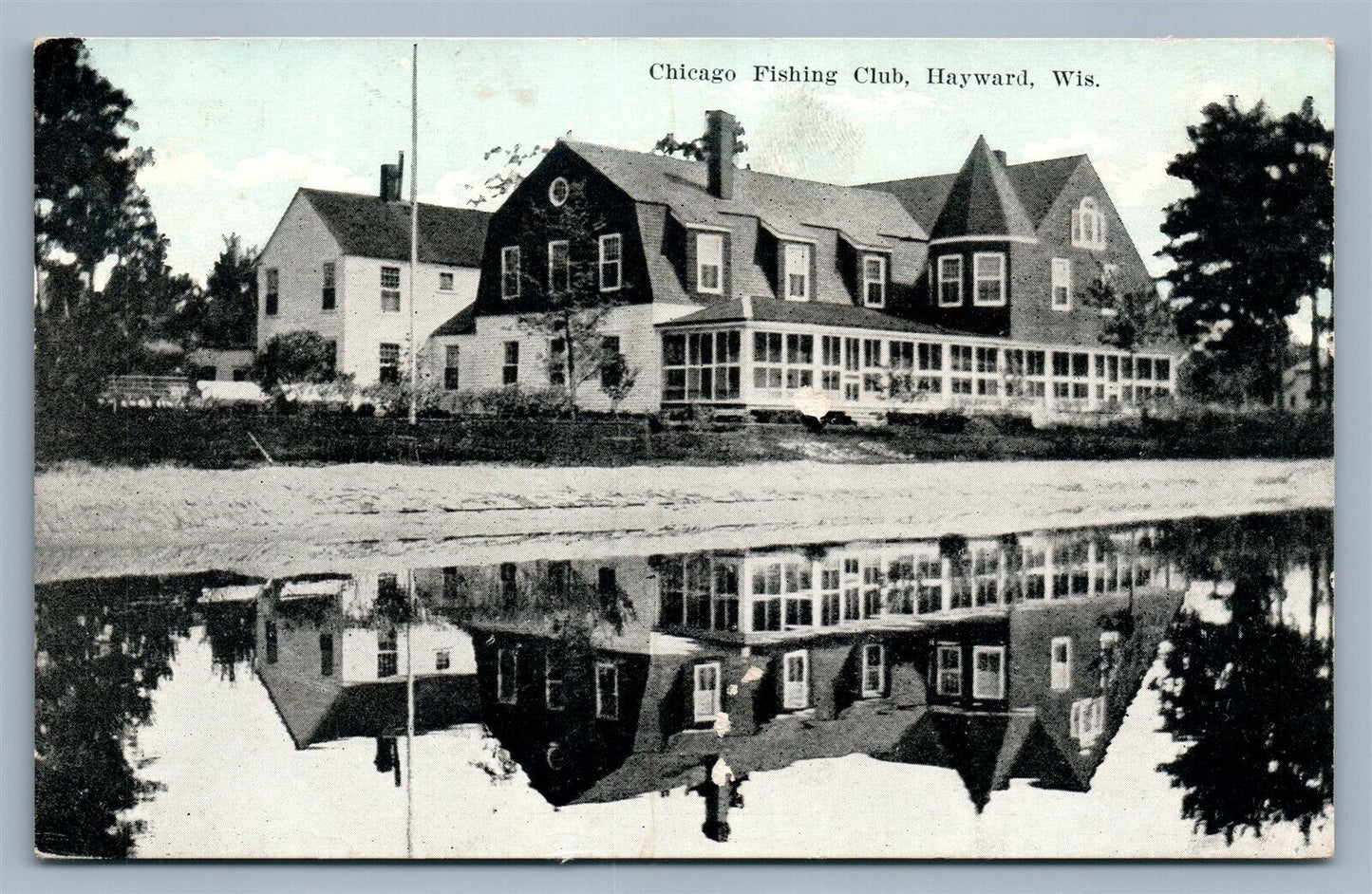 HAYWARD WI CHICAGO FISHING CLUB ANTIQUE POSTCARD