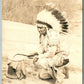 AMERICAN INDIAN CHIEF OSHKOSH ANTIQUE REAL PHOTO POSTCARD RPPC