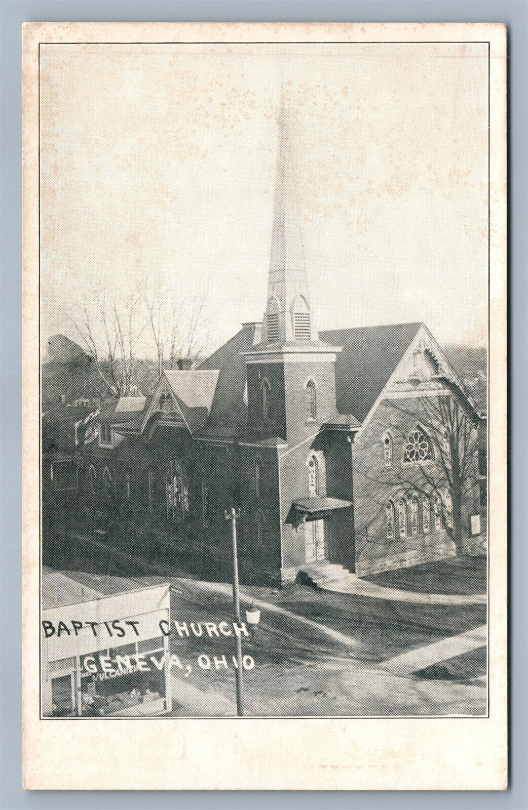 GENEVA OH BAPTIST CHURCH ANTIQUE POSTCARD