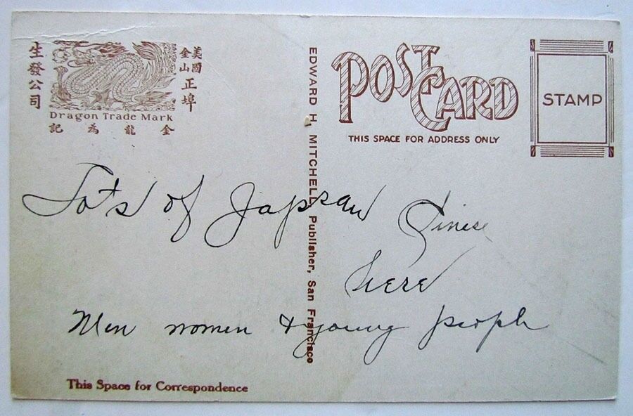 VINTAGE POSTCARD ORIENTAL BAZAAR CHINATOWN SAN FRANCISCO GRANT AVE CALIFORNIA ST