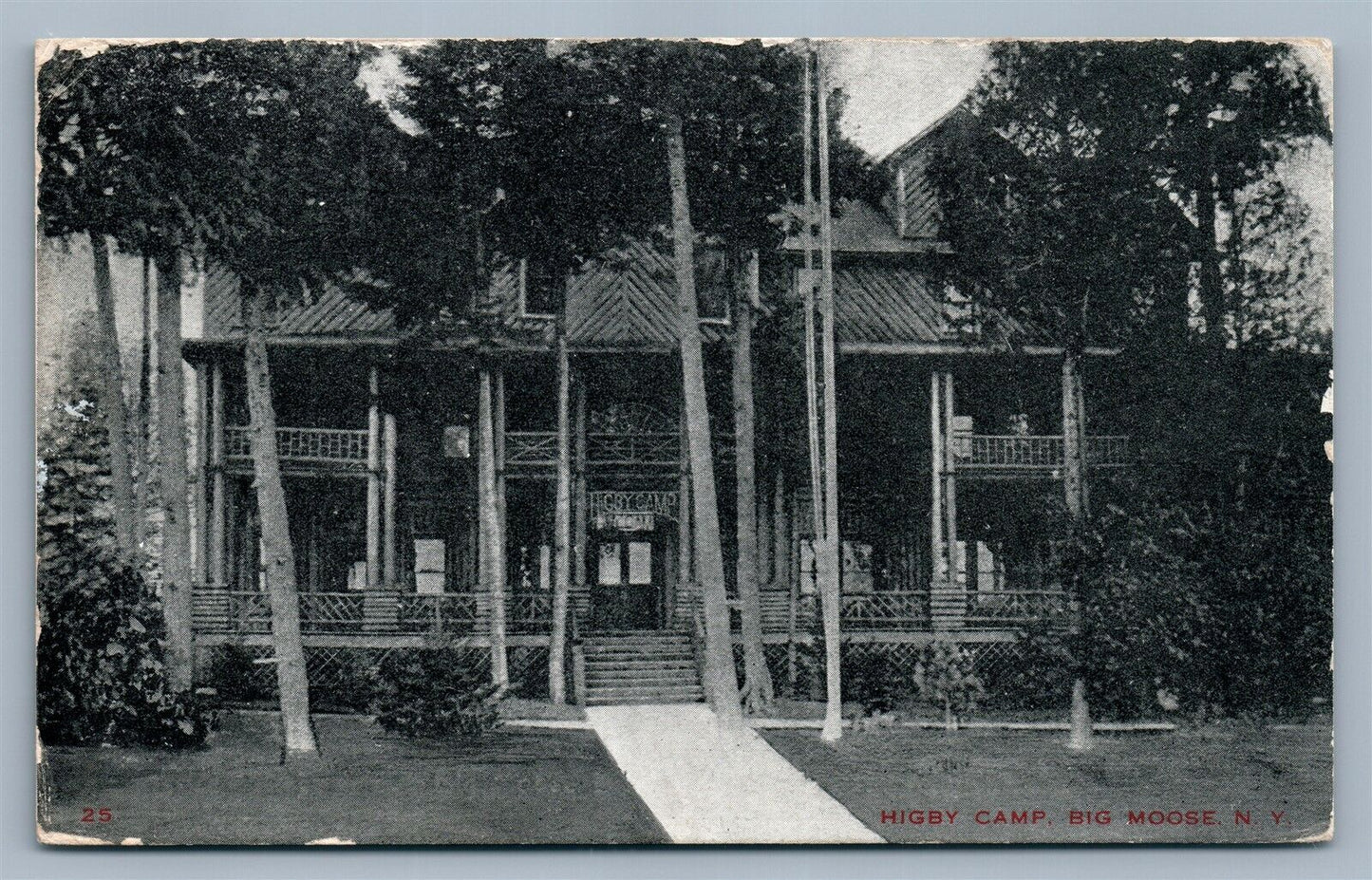 BIG MOOSE NY HIGBY CAMP ANTIQUE POSTCARD