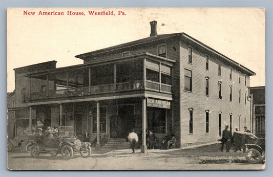 WESTFIELD PA NEW AMERICAN HOUSE ANTIQUE POSTCARD