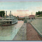 LOUISVILLE KY CANAL LOCKS ANTIQUE POSTCARD