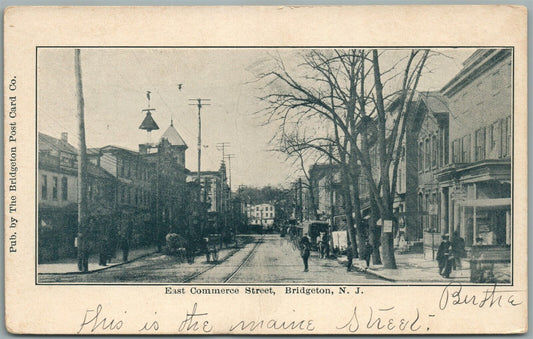 BRIDGETON NJ EAST COMMERCE STREET ANTIQUE POSTCARD