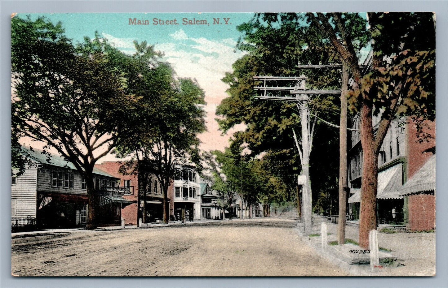 SALEM NY MAIN STREET ANTIQUE POSTCARD