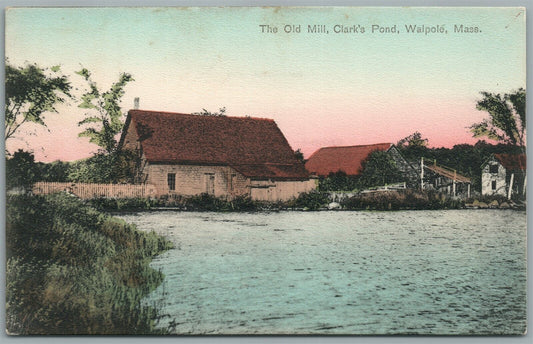 WALPOLE MA OLD MILL ANTIQUE POSTCARD