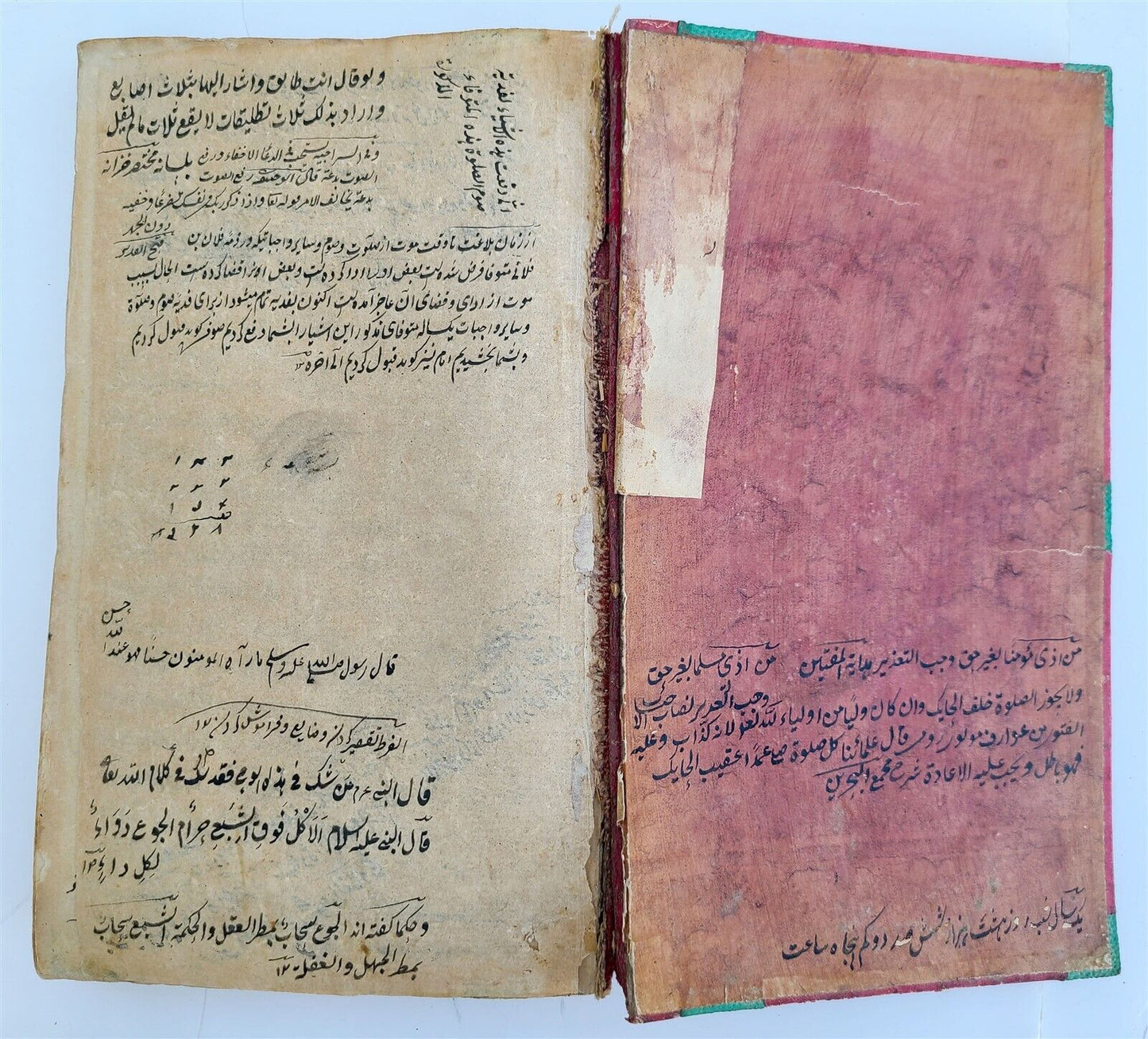 19th c. ARABIC MANUSCRIPT ISLAMIC LAW BOOK antique Mukhtasar al-Wiqayah SADR