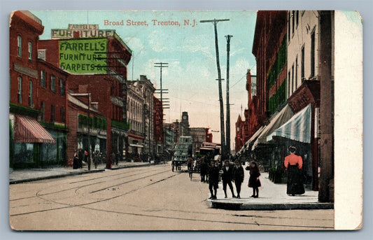 TRENTON NJ BROAD STREET ANTIQUE POSTCARD