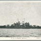 MILITARY SHIP USS EARLE DESTROYER ANTIQUE POSTCARD