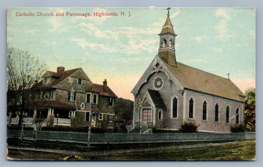 HIGHLANDS NJ CATHOLIC CHURCH ANTIQUE POSTCARD