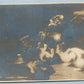 CATS PLAYING ANTIQUE REAL PHOTO POSTCARD RPPC