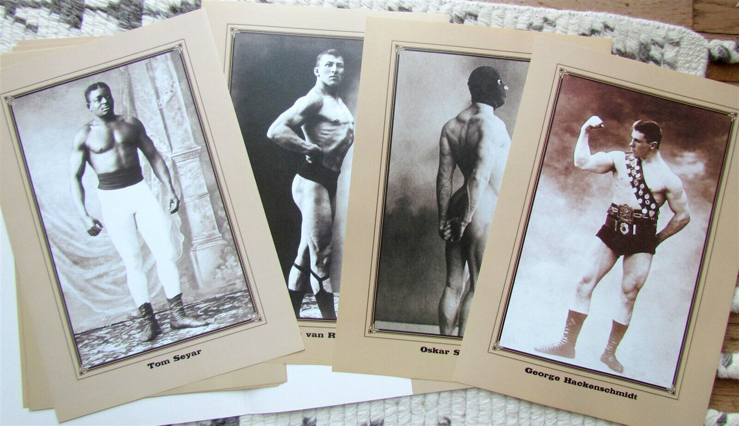 RUSSIAN early 20th CENTURY WRESTLERS SET of 16 POSTERS gay interest