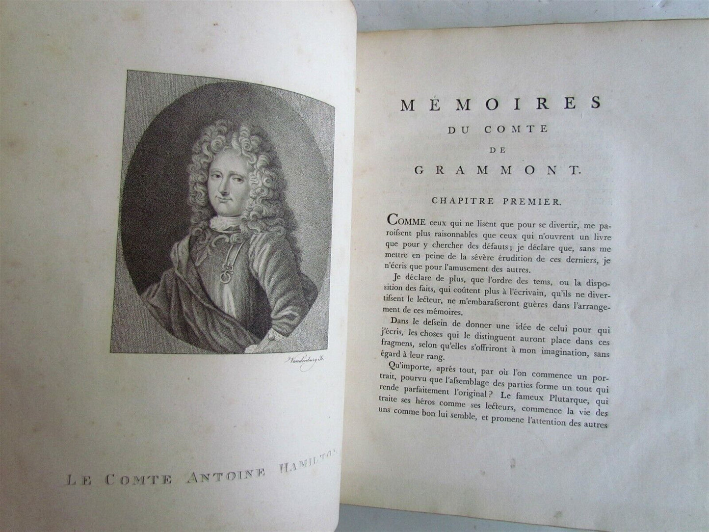 MEMOIRES du COMTE DE GRAMMONT 18th century antique Antoine Hamilton ILLUSTRATED