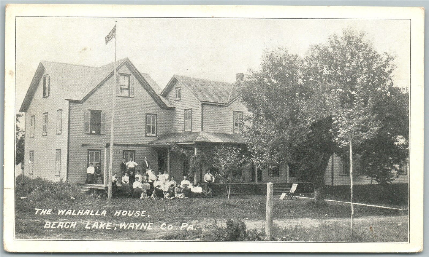 BEACH LAKE WAYNE CO. PA WALHALLA HOUSE ANTIQUE POSTCARD