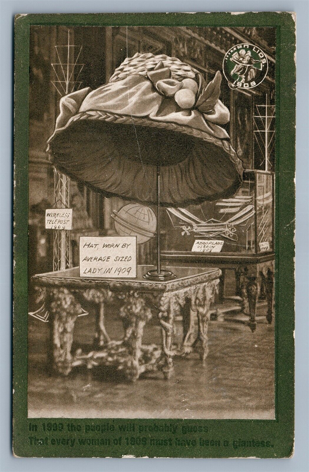 HAT ADVERTISING FUTURE VIEW ANTIQUE POSTCARD