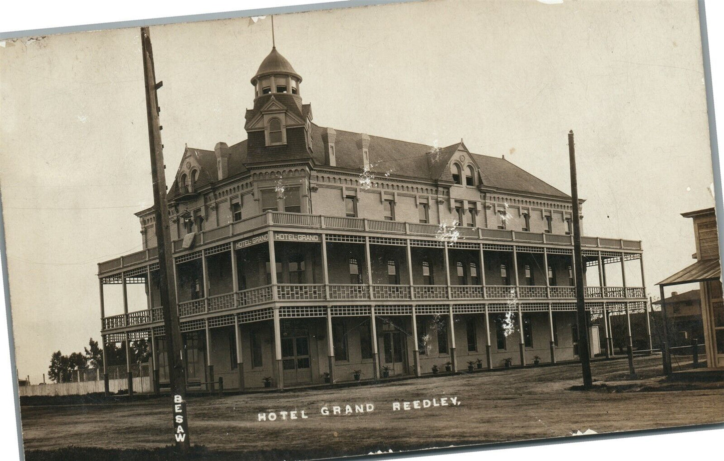 REEDLEY CA HOTEL GRAND ANTIQUE REAL PHOTO POSTCARD RPPC