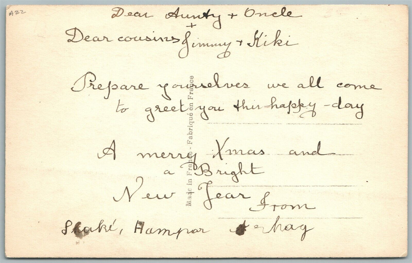 MULTIPLE BABIES in BLUE CAR HAND COLORED REAL PHOTO ANTIQUE POSTCARD RPPC