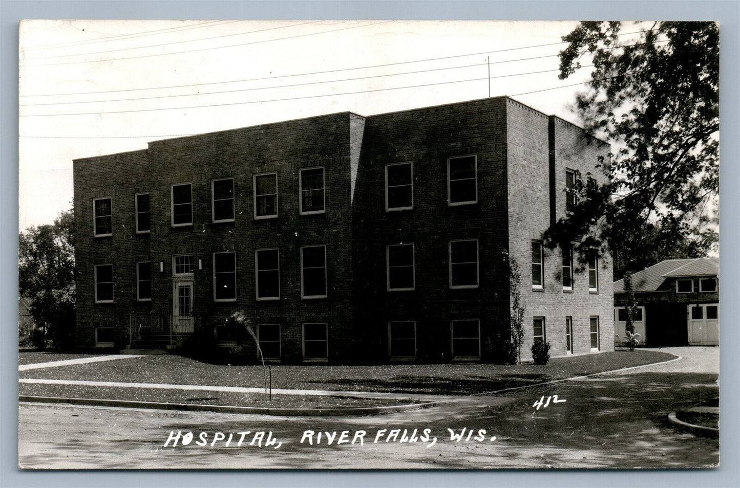 RIVER FALLS WI HOSPITAL VINTAGE REAL PHOTO POSTCARD RPPC