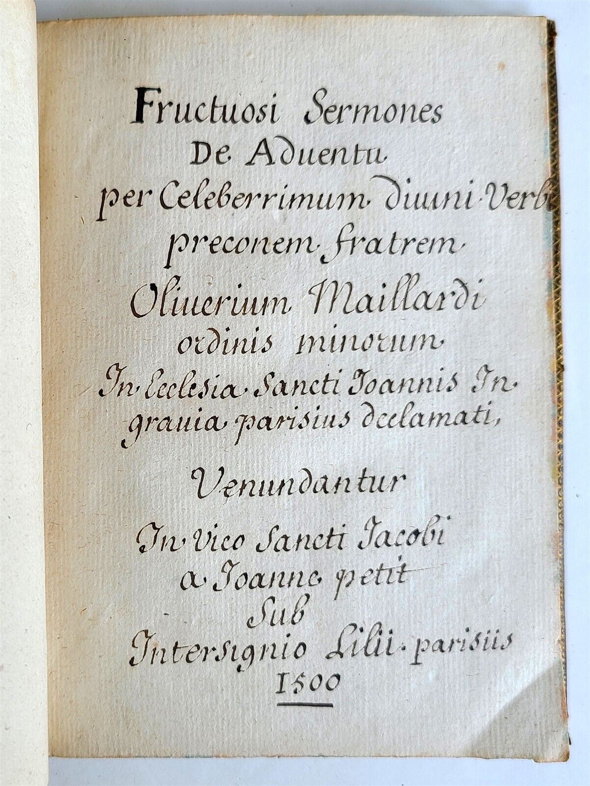 1500-1512 POST-INCUNABULA 5 VOLUMES Jean Petit SERMONES Olivier MAILLARD antique