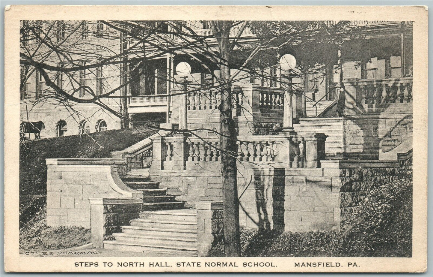 MANSFIELD PA STATE NORMAL SCHOOL 1927 VINTAGE POSTCARD