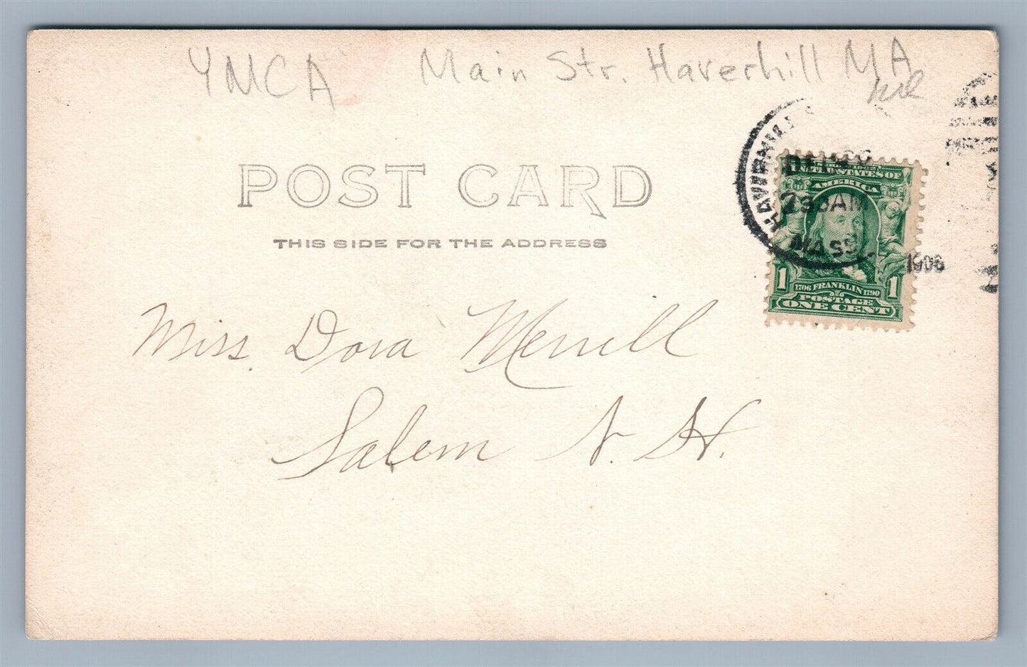 HAVERHILL MA MAIN STREET YMCA ANTIQUE REAL PHOTO POSTCARD RPPC