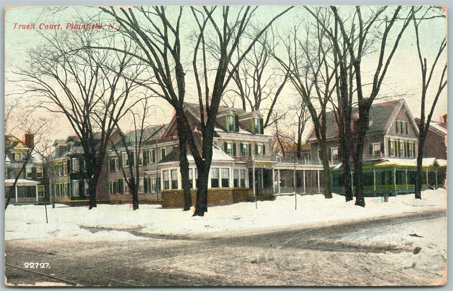 PLAINFIELD NJ TRUELL COURT 1909 ANTIQUE POSTCARD
