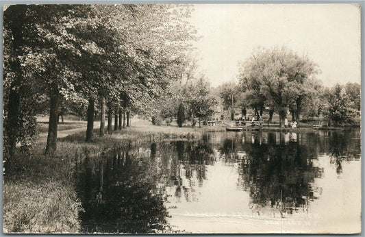 DENVILLE NJ DIAMOND SPRING INN DOCK ANTIQUE REAL PHOTO POSTCARD RPPC