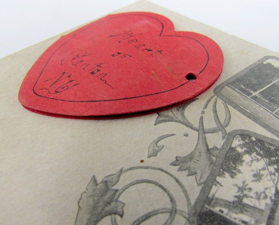 1907 ANTIQUE UNDIVIDED POSTCARD HEART OF CANTON N.Y.