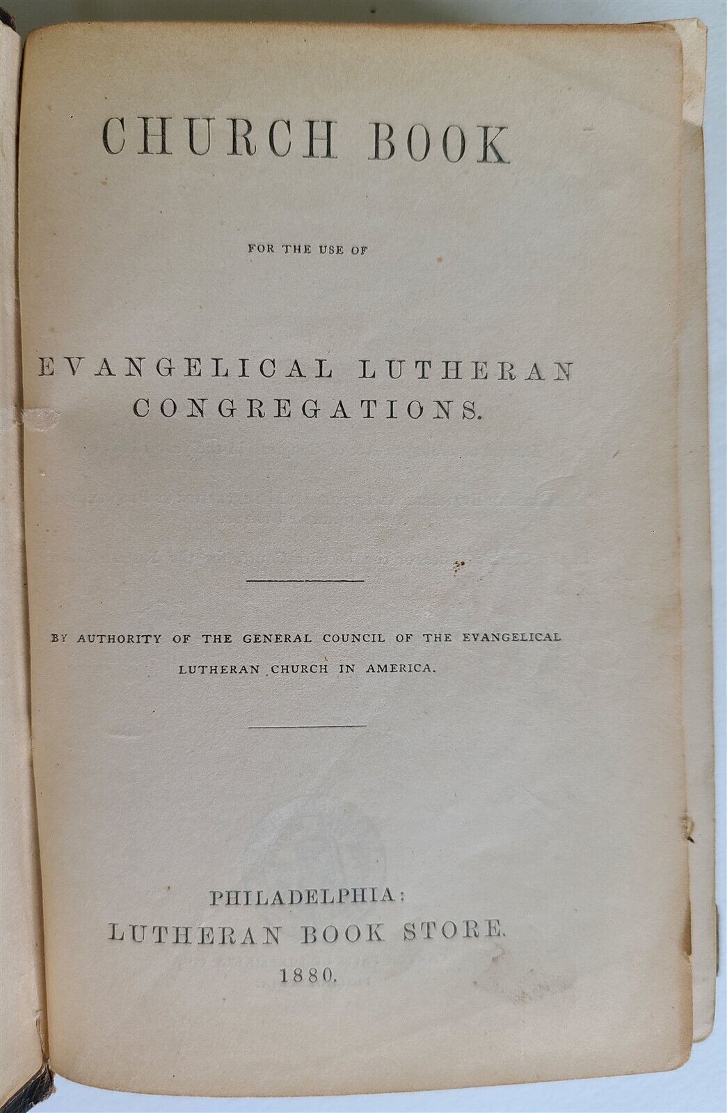 1880 CHURCH BOOK for LUTHERAN CONGREGATIONS antique NICE LEATHER BINDING