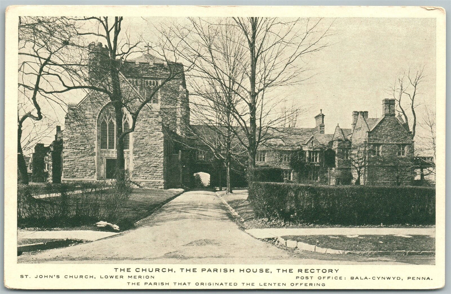 BALA-CYNWYD PA ST.JOHN'S CHURCH PARISH HOUSE ANTIQUE POSTCARD
