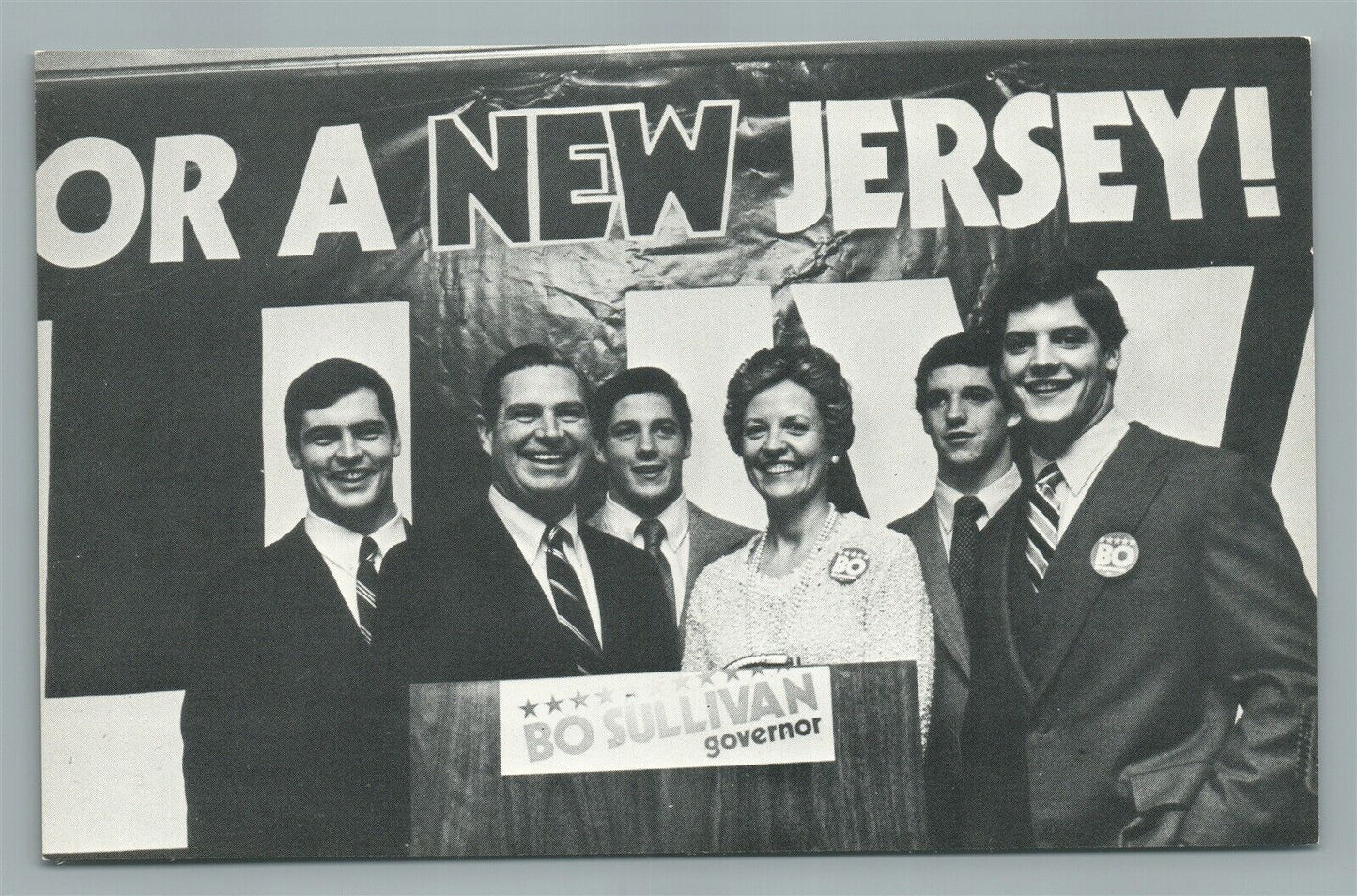 NEW JERSEY REPUBLICAN CANDIDATE BO SULLIVAN VINTAGE POLITICAL POSTCARD