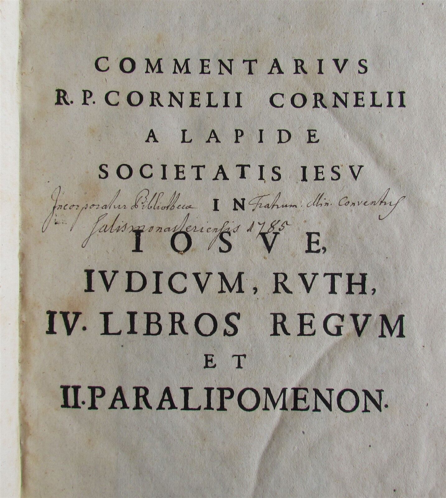 1664 BIBLE TORAH COMMENTARY OLD TESTAMENT IOSUE IUDICUM RUTH antique FOLIO